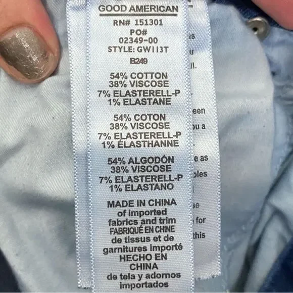 Good American | High Rise Good Waist Ankle Skinny Jeans Size 24 - Picture 12 of 12